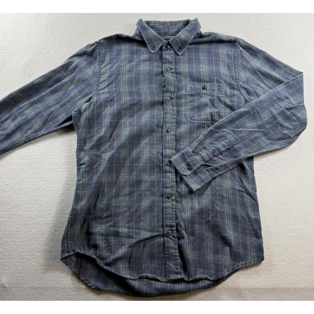 Ezekiel Shirt Mens Medium Blue Plaid‎ Flannel Long Sleeve Button Front Casual